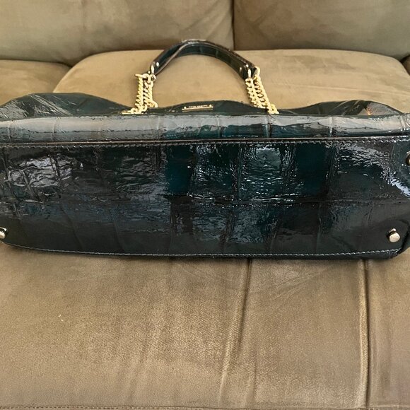 Kate Spade Knightsbridge Helena Croc Green Patent Leather Shoulder Bag - Picture 8 of 15